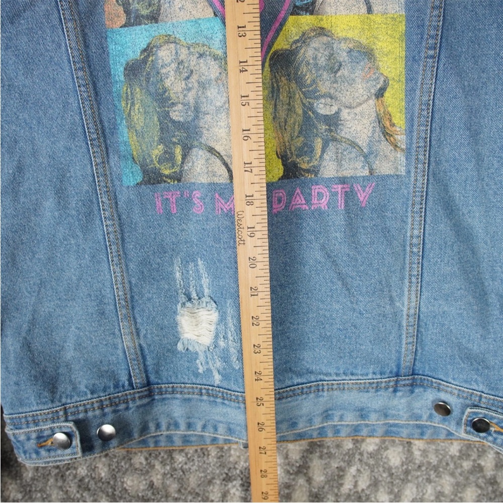 GUESS JLO Dillon Denim Jacket Adult Size Large Blue Jennifer Lopez It's My Party - Picture 13 of 14